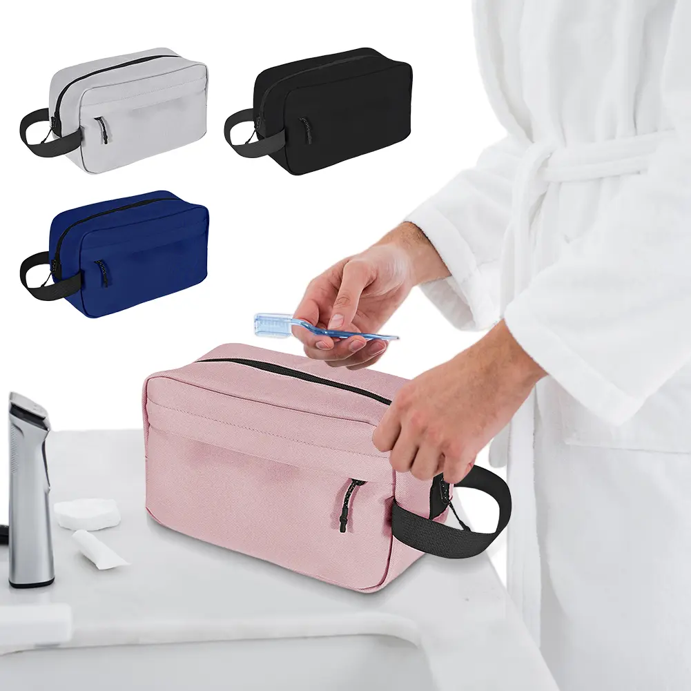 Travel Portable Toiletry Bag for Men Women Wash Kit Cosmetics Bag Hanging Toiletry Pouch for Cosmetics Toiletries Brushes Tools