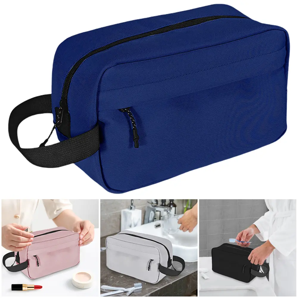 Travel Portable Toiletry Bag for Men Women Wash Kit Cosmetics Bag Hanging Toiletry Pouch for Cosmetics Toiletries Brushes Tools