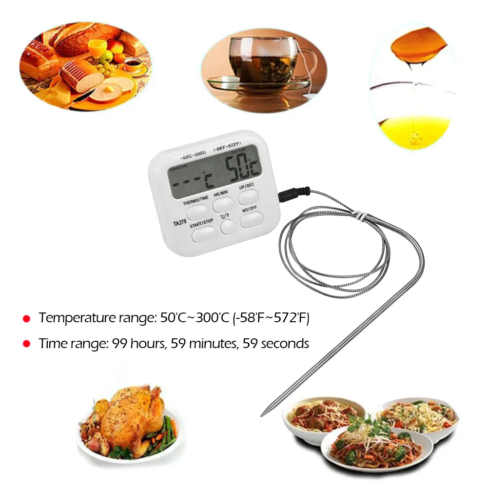 1-5PCS Digital Kitchen Meat Cooking Food Probe Oven Electronic BBQ Thermometer