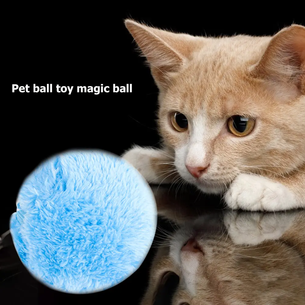 5pcs Pet Electric Balls No Toxic Automatic Dog Cat Balls Interactive Toys Automatic Pet Toy with 4 Plush Caps for Home Cleaning
