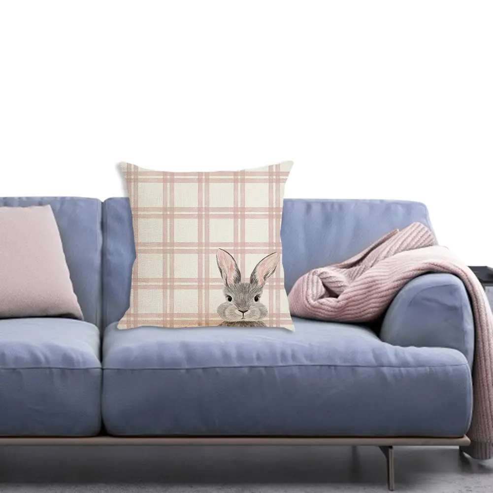 4pcs Easter Cushion Cover Decorative Couch Cushion Case 45x45cm Pillowcase for Easter Decor Couch Sofa Bedroom