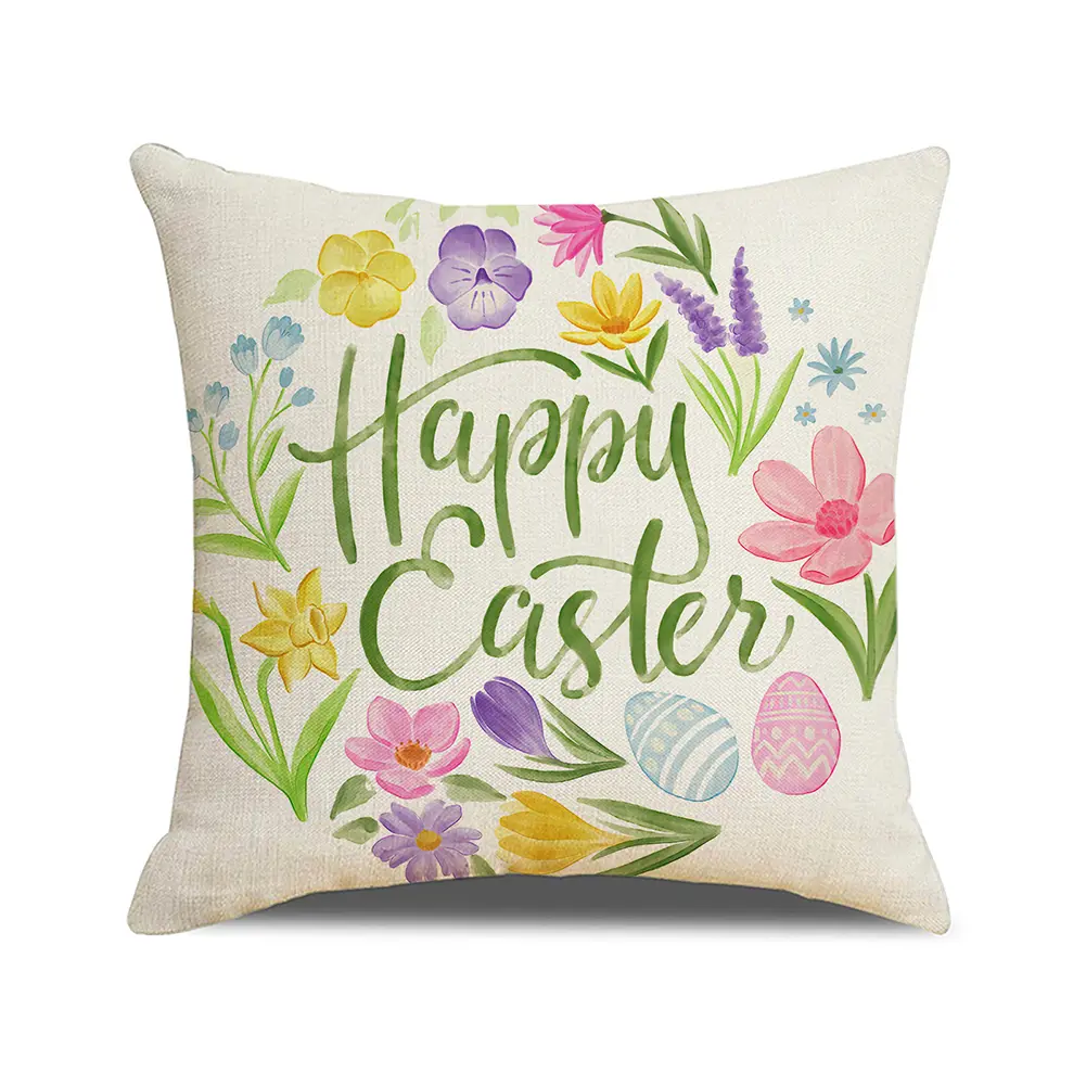 4pcs Easter Cushion Cover Decorative Couch Cushion Case 45x45cm Pillowcase for Easter Decor Couch Sofa Bedroom