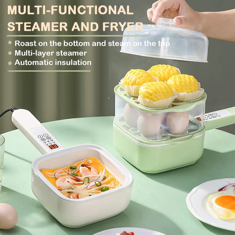 Anti-scald Egg Boiler Holds Up To 12 Eggs Egg Steamer Double Layer Multifunctional Egg Poacher Auto Shutoff for Dumplings