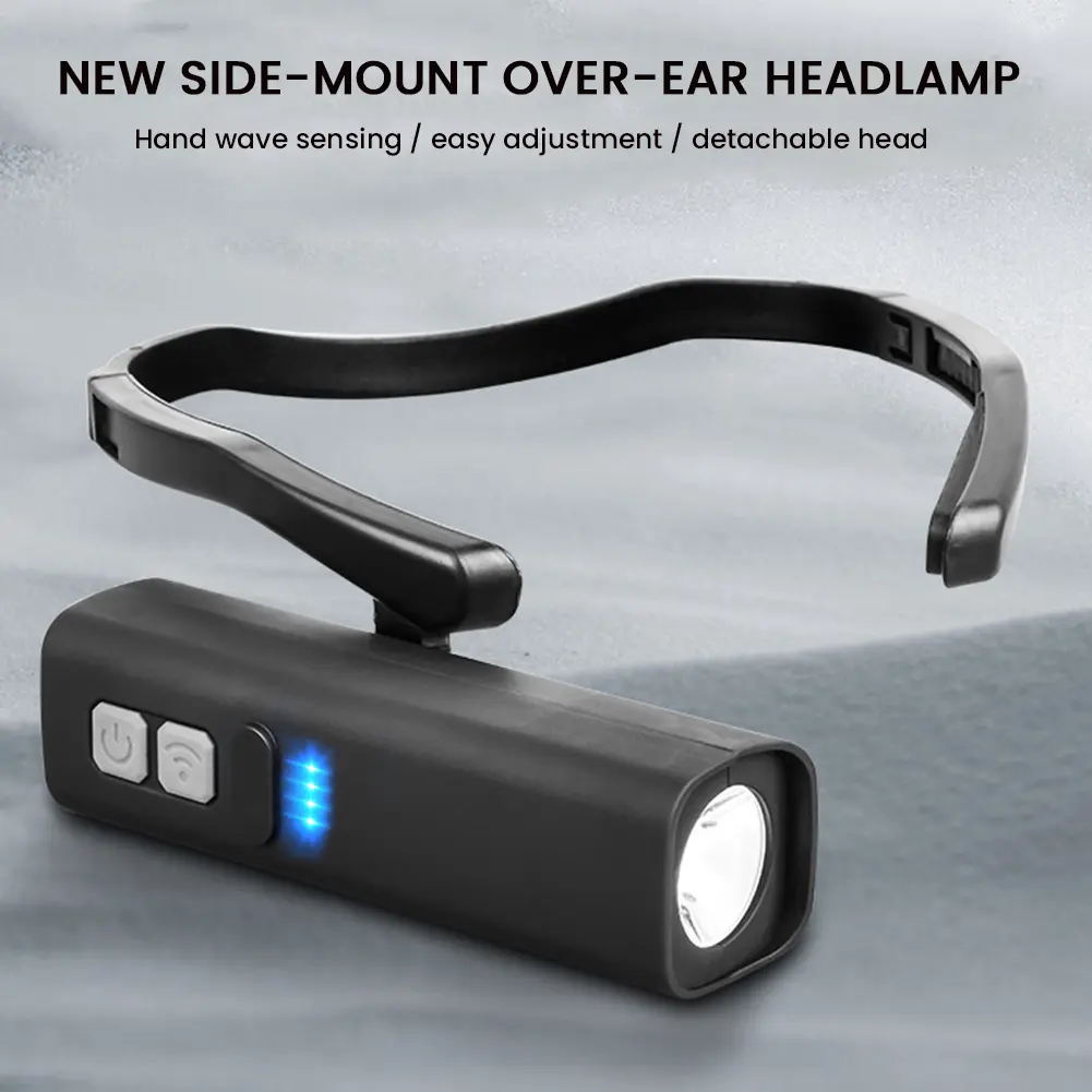 Ear-Mounted Head Torch -Motion Sensor & 5 Modes Ear-Hanging Headband Flashlight for Adults Camping Hiking Running Repairs