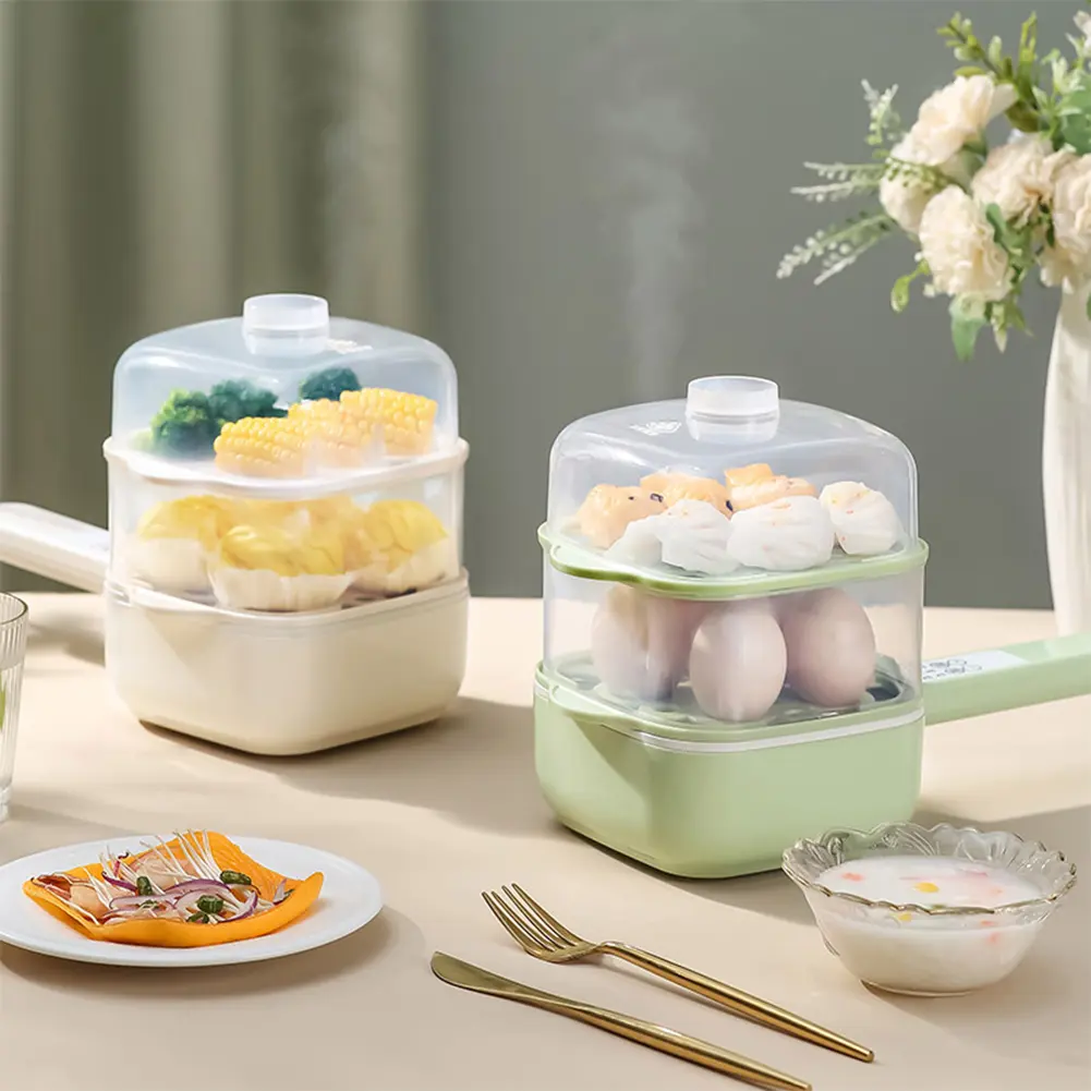 Anti-scald Egg Boiler Holds Up To 12 Eggs Egg Steamer Double Layer Multifunctional Egg Poacher Auto Shutoff for Dumplings