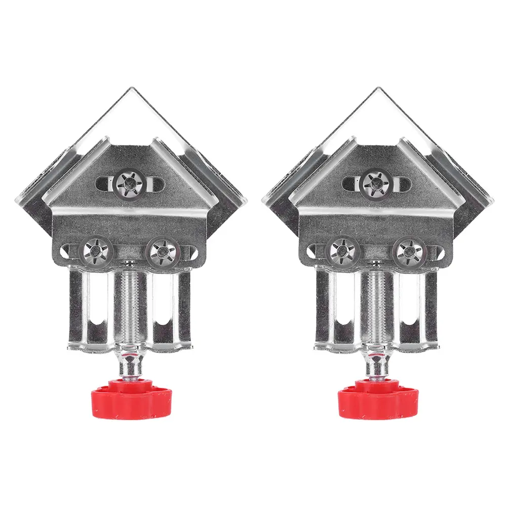 2pcs Close End Corner Clamp Stainless Steel Right Angle Clip Splicing Clamp Locator Wood Corner Clamps for Wood Panel Splicing