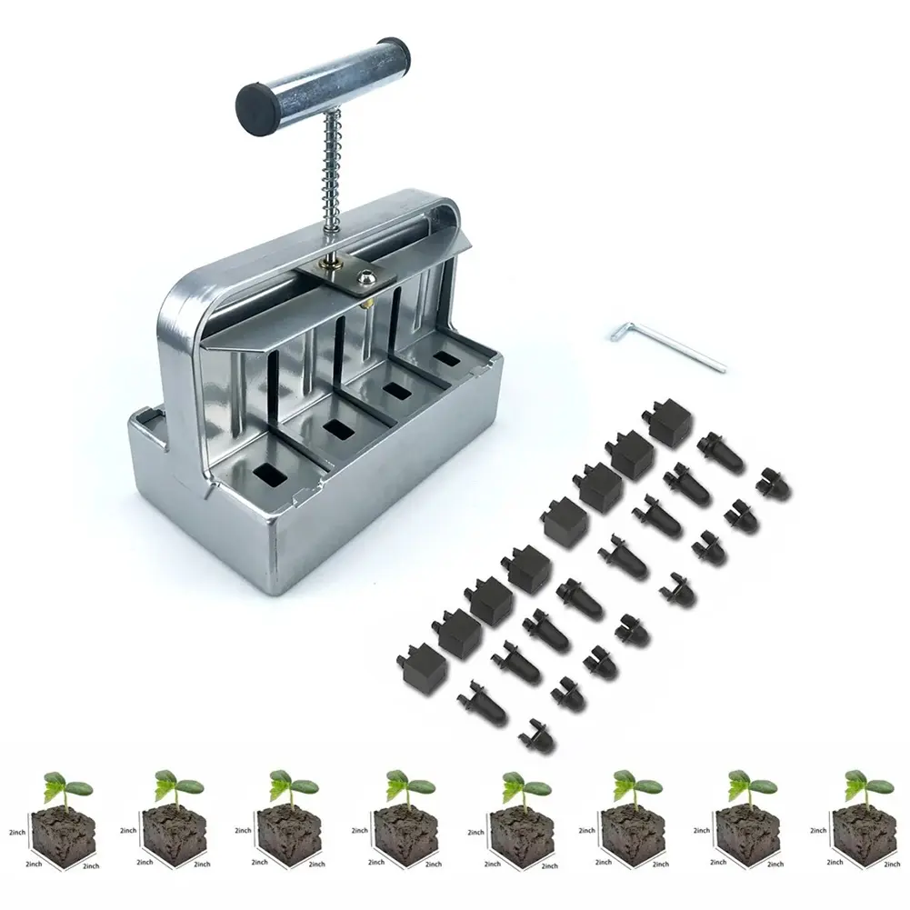 Stainless Steel Soil Blocker Rustproof Handheld Clod Maker Reusable Seedling Soil Block Maker for Greenhouse Yard Accessories