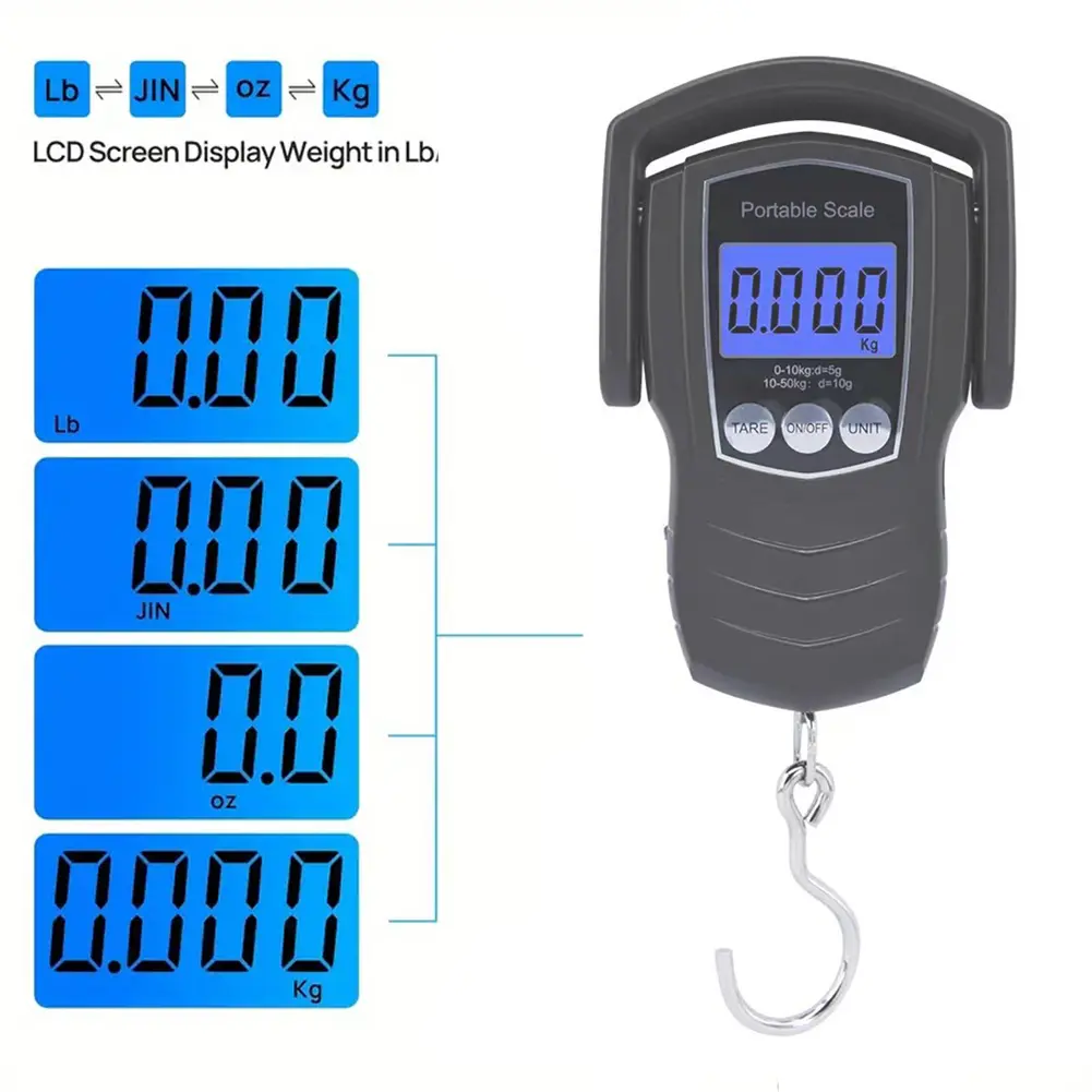 110lb/50kg Electronic Digital Scale Waterproof Balance Scale Auto-Lock Hanging Hook Scale for Outdoor Travel Fishing Accessories