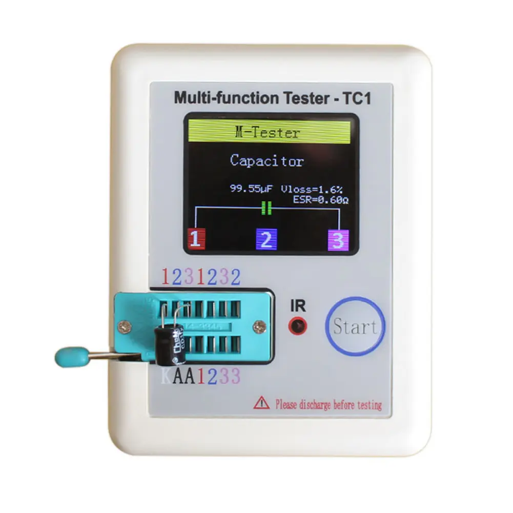 Capacitor Tester Colorful Display Multimeter Pocketable For Diode Triode