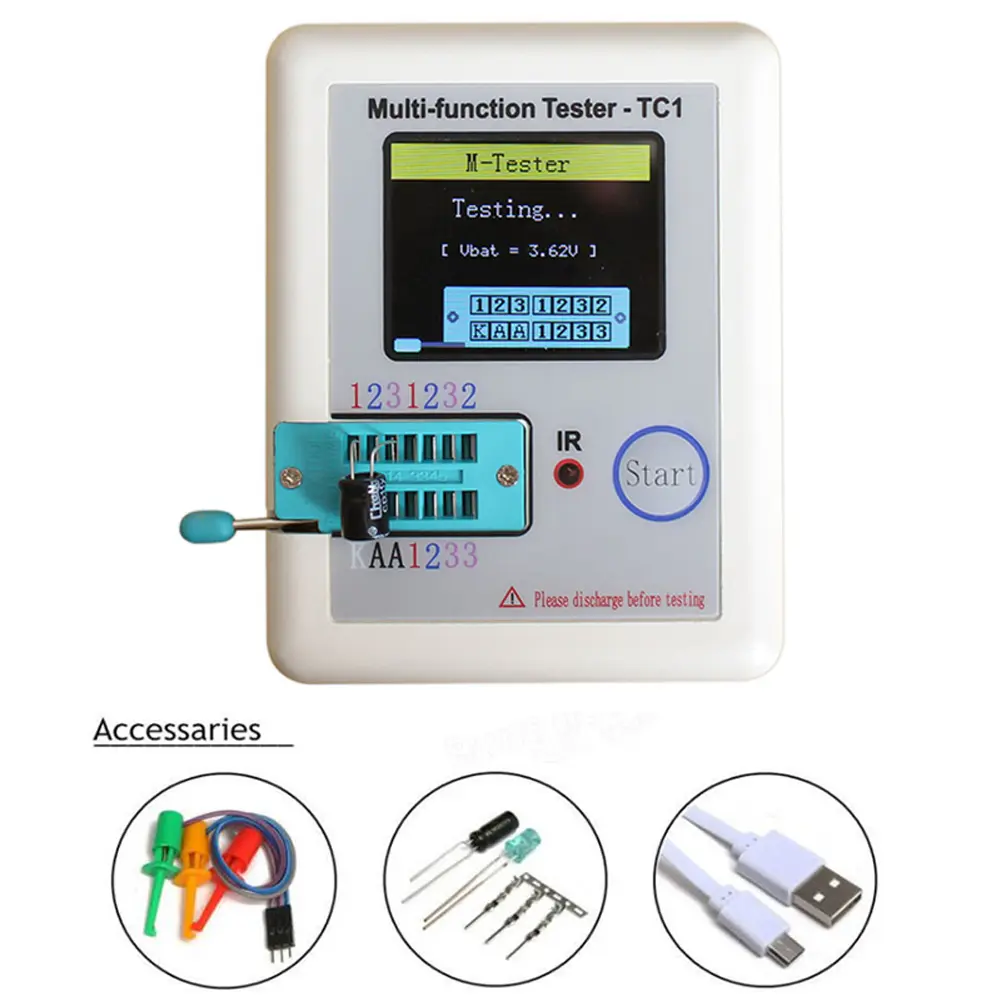 Capacitor Tester Colorful Display Multimeter Pocketable For Diode Triode