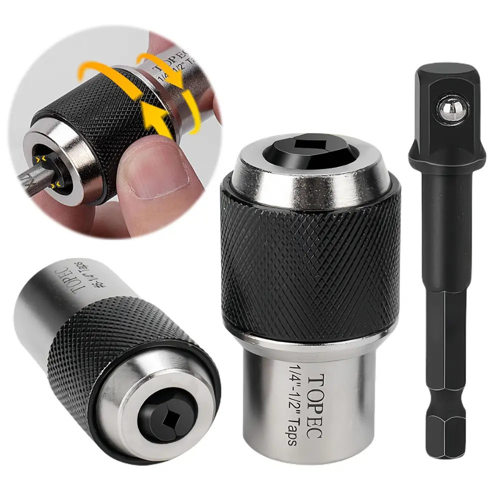 3Pcs Tap Socket Set with 3/8 Socket Adapter Extraction Tool with Adjustable Jaws for Taps Reamers Screw Extractors