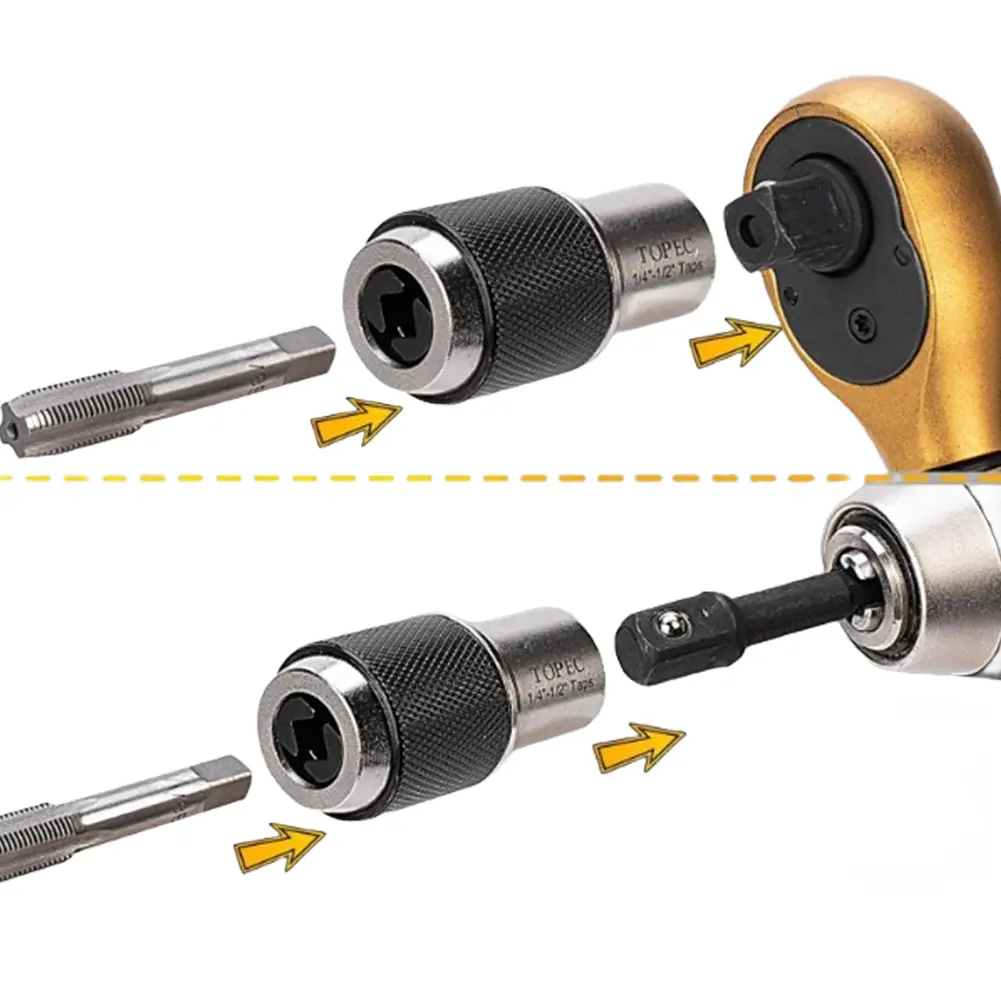 3Pcs Tap Socket Set with 3/8 Socket Adapter Extraction Tool with Adjustable Jaws for Taps Reamers Screw Extractors