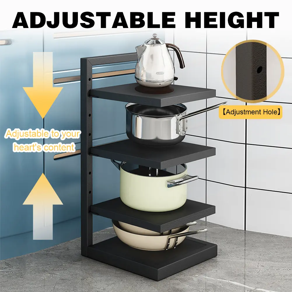 Pots and Pans Organizer Adjustable Layer Height Heavy Duty Pan Organizer Pan Organizer Rack for Dutch Oven Cast-iron Pan