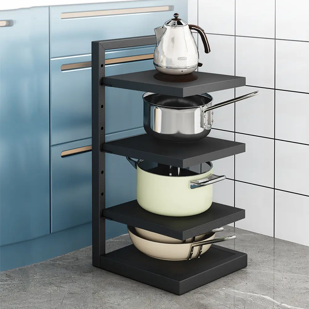 Pots and Pans Organizer Adjustable Layer Height Heavy Duty Pan Organizer Pan Organizer Rack for Dutch Oven Cast-iron Pan