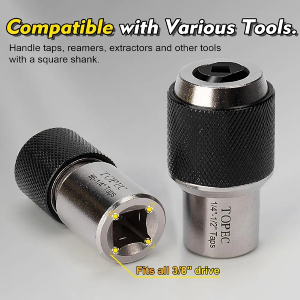 3Pcs Tap Socket Set with 3/8 Socket Adapter Extraction Tool with Adjustable Jaws for Taps Reamers Screw Extractors