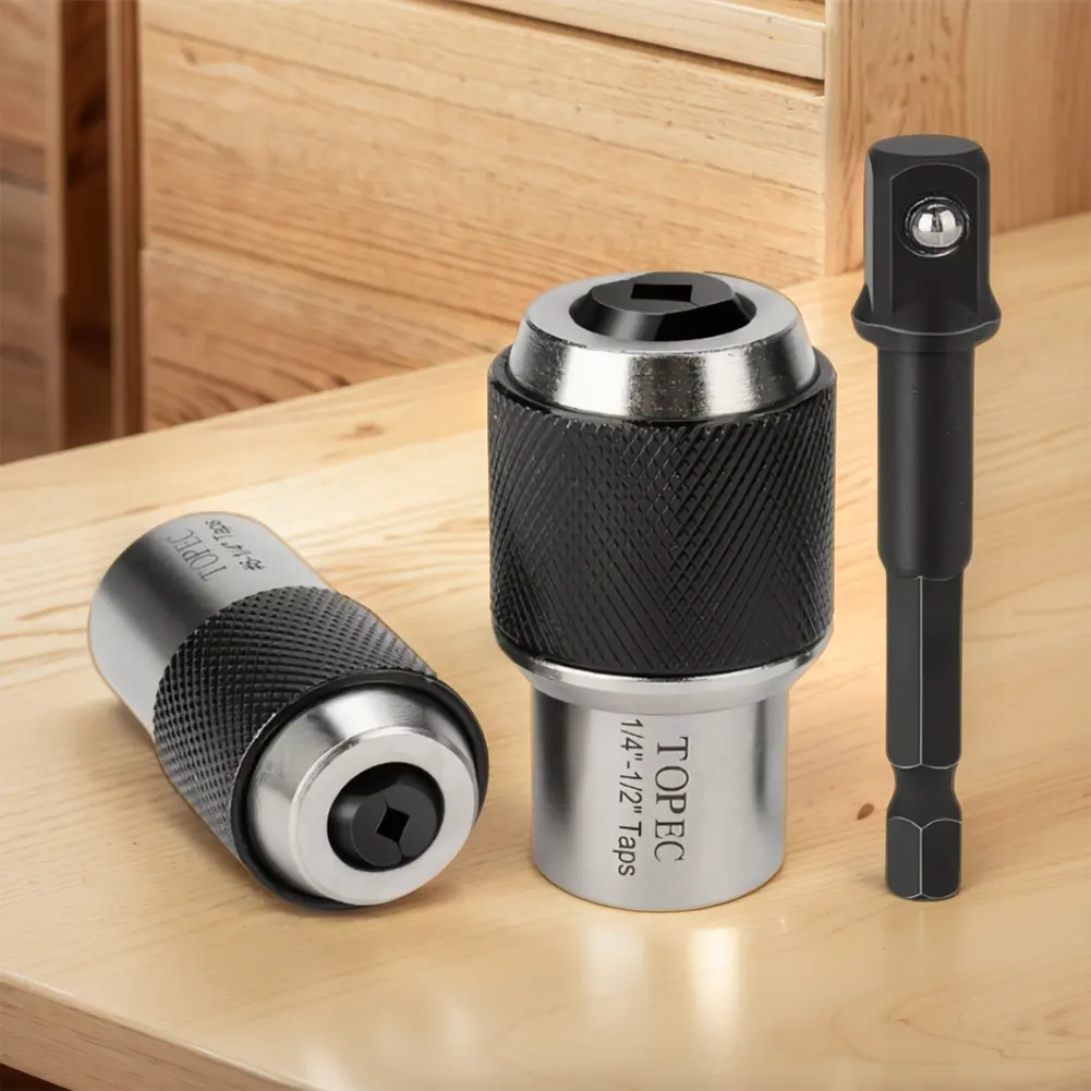 3Pcs Tap Socket Set with 3/8 Socket Adapter Extraction Tool with Adjustable Jaws for Taps Reamers Screw Extractors