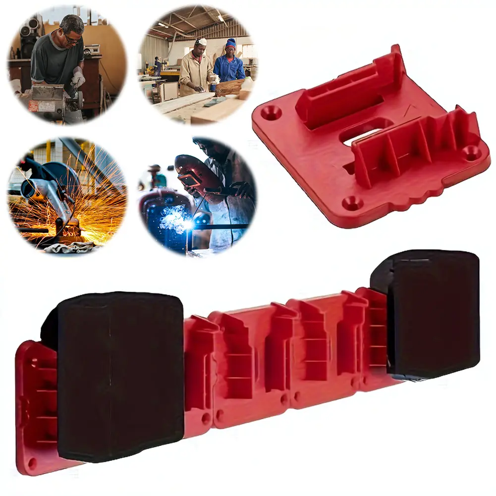 5pcs Battery Holder Wall Mount Battery Base for Milwaukee M18 18V Lithium Battery Battery Wall Hanger for Work Van Shelf Toolbox