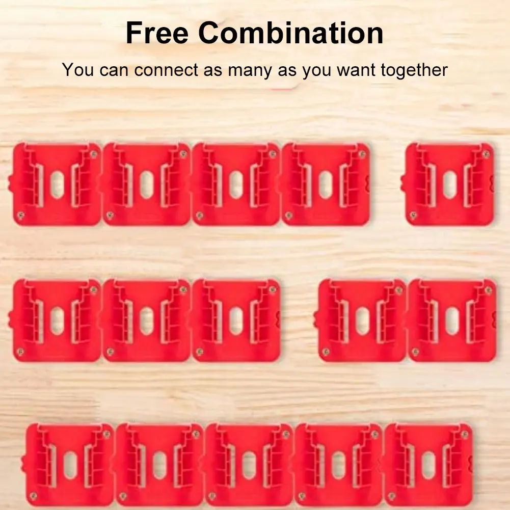 5pcs Battery Holder Wall Mount Battery Base for Milwaukee M18 18V Lithium Battery Battery Wall Hanger for Work Van Shelf Toolbox