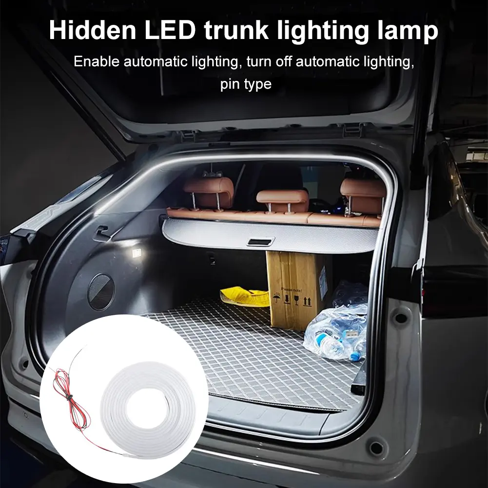 LED Dynamic Flowing Light Strip DIY Car Trunk Ambient Lighting Strip Silicone Tail Box Light for Sedan SUV Hatchback Pickup