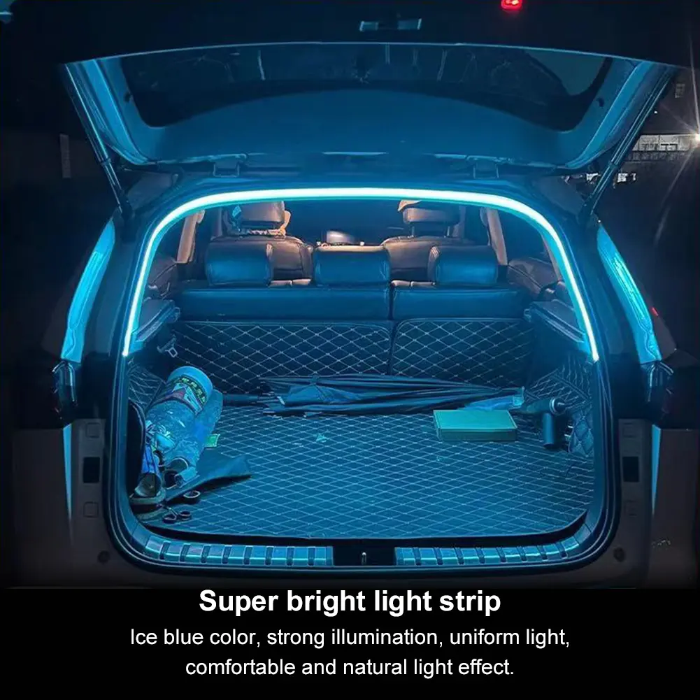 LED Dynamic Flowing Light Strip DIY Car Trunk Ambient Lighting Strip Silicone Tail Box Light for Sedan SUV Hatchback Pickup