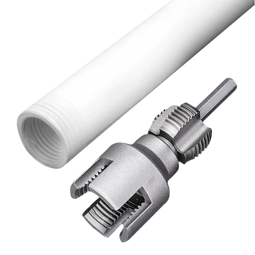 Integrated PVC Pipe Threader 1/2 3/4 Inch Dies Dual-Function Thread Cutting Tool Electric Drill Compatible for PVC Pipe Cutting