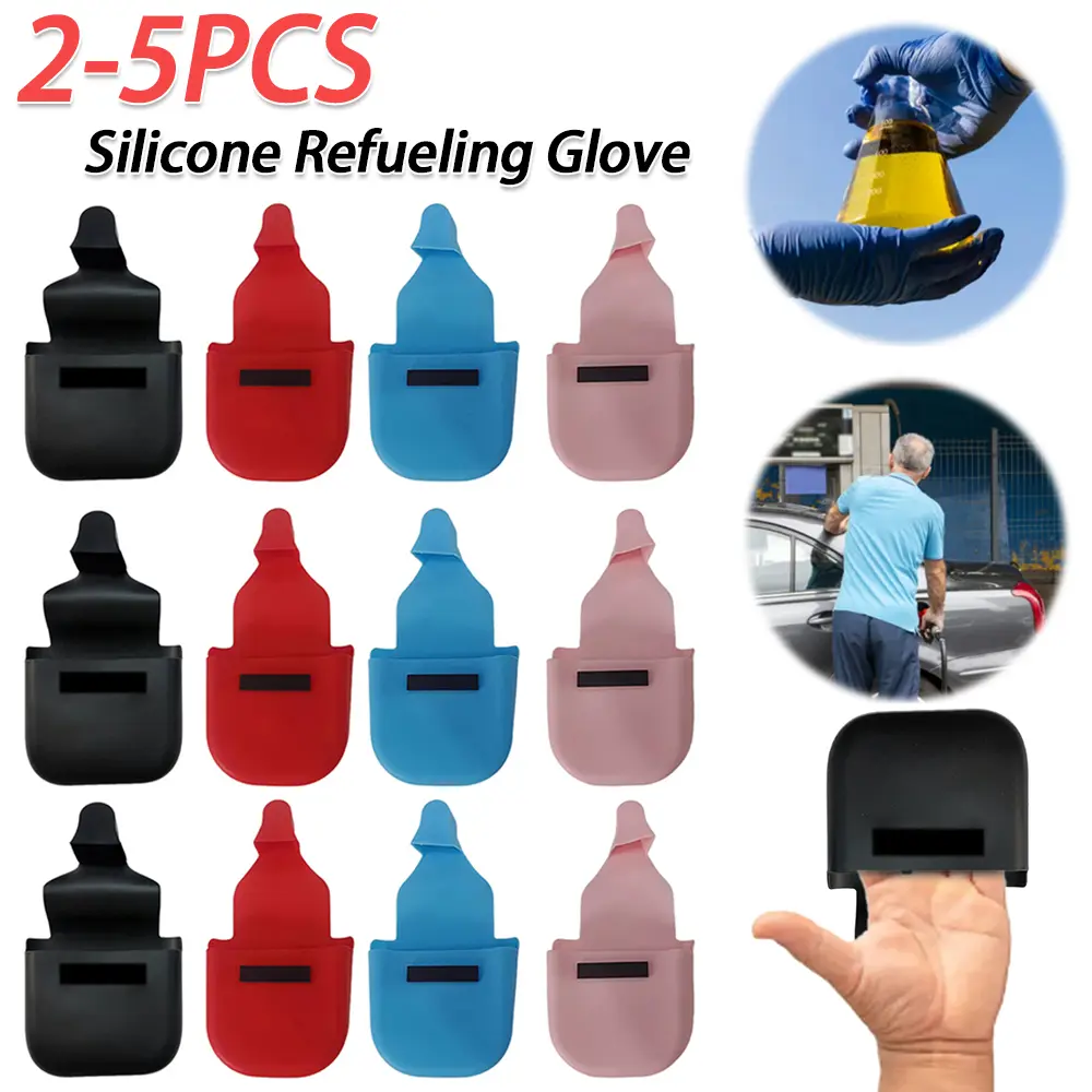 2-5PCS Silicone Refueling Gloves Multifunctional Refueling Gun Protective Gloves Gas Pump Gloves Car Repair Wearing Equipment