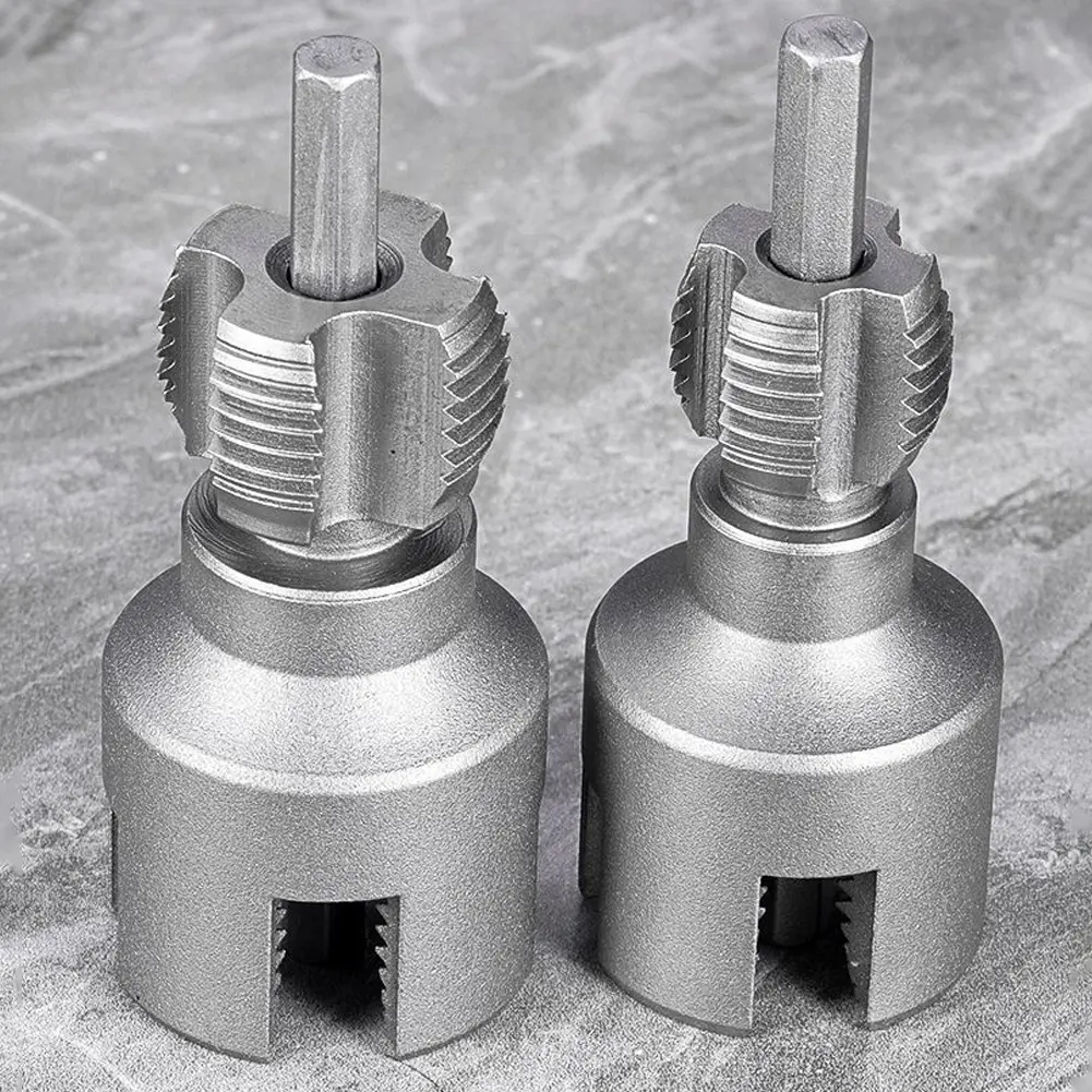 Integrated PVC Pipe Threader 1/2 3/4 Inch Dies Dual-Function Thread Cutting Tool Electric Drill Compatible for PVC Pipe Cutting