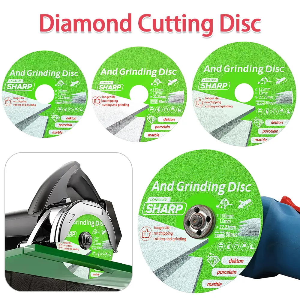 Glass Cutting Disc Multi-Function Diamond Cutting Disc Portable Flat Angle Grinder Blade for Marble Quartz Ceramic Glass
