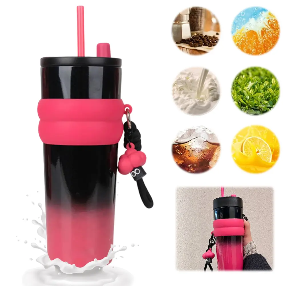 700ml Gradient Color Space Cup Leak Proof Inner Insulated Cup Waterproof Portable Space Kettle for Outdoor Camping Hiking Picnic