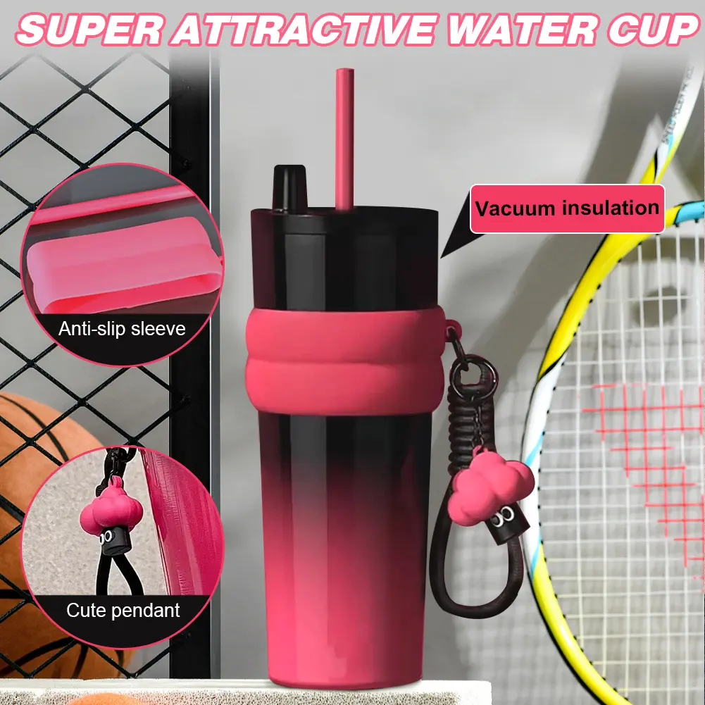 700ml Gradient Color Space Cup Leak Proof Inner Insulated Cup Waterproof Portable Space Kettle for Outdoor Camping Hiking Picnic