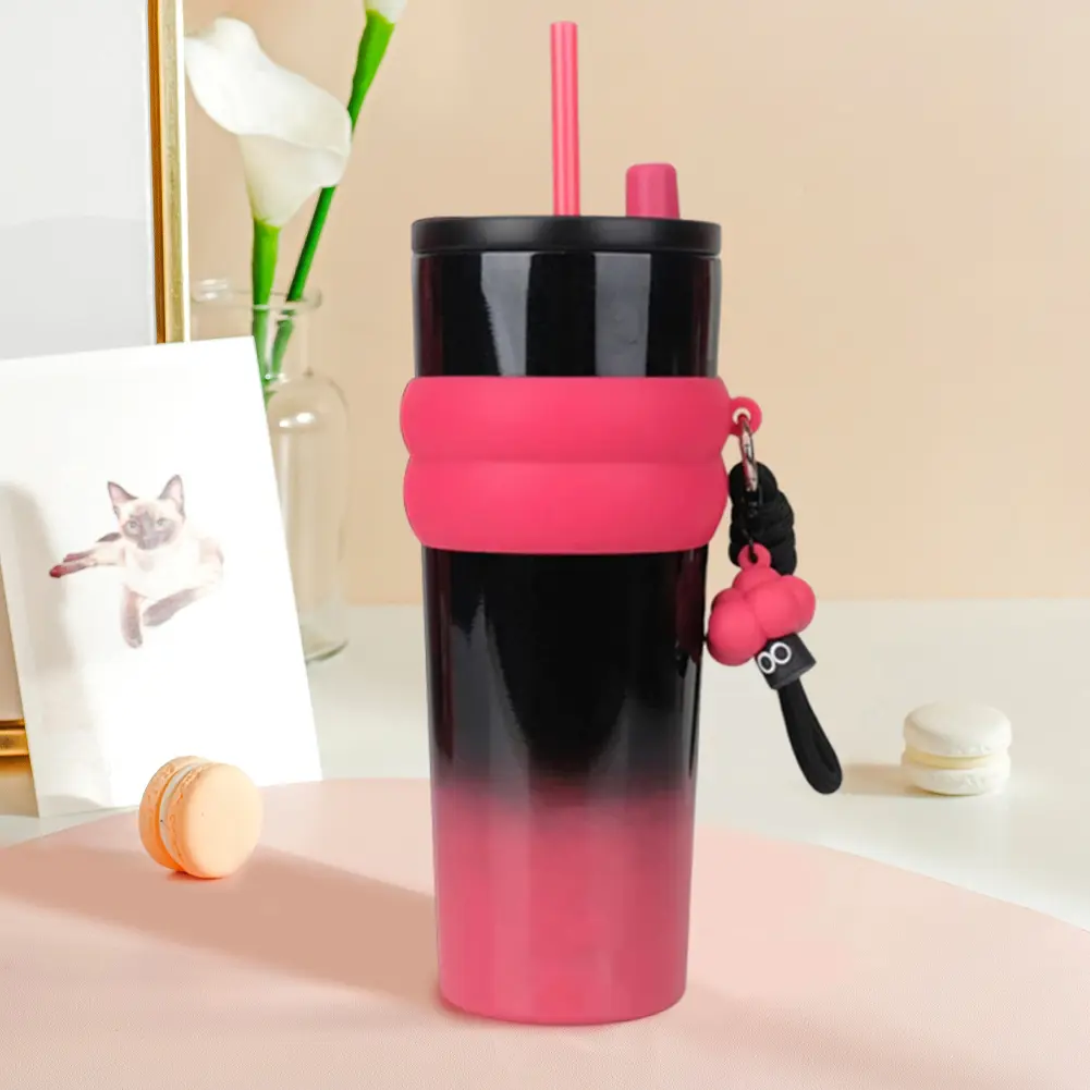 700ml Gradient Color Space Cup Leak Proof Inner Insulated Cup Waterproof Portable Space Kettle for Outdoor Camping Hiking Picnic