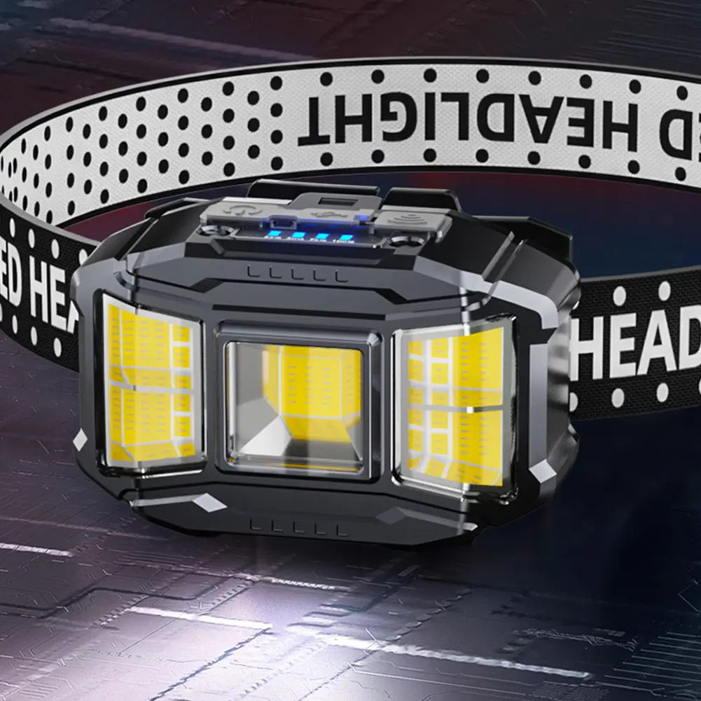 COB LED Head Mounted Flashlight Motion Sensor Induction Headlamp USB Charging Powerful Headlight Torch for Outdoor Night Fishing