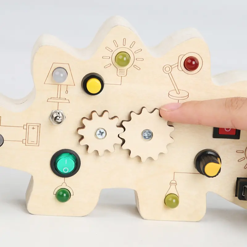 Factory Baby Products Hot Selling 2023 Wooden LED Light Switch Busy Board Games Montessori Educational Sensory Toys For Kids