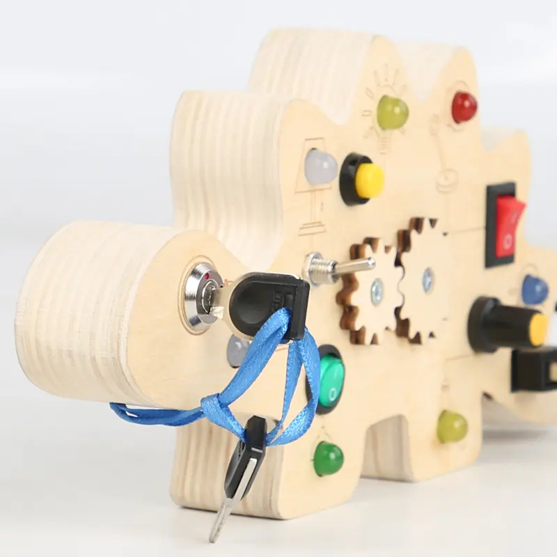Factory Baby Products Hot Selling 2023 Wooden LED Light Switch Busy Board Games Montessori Educational Sensory Toys For Kids