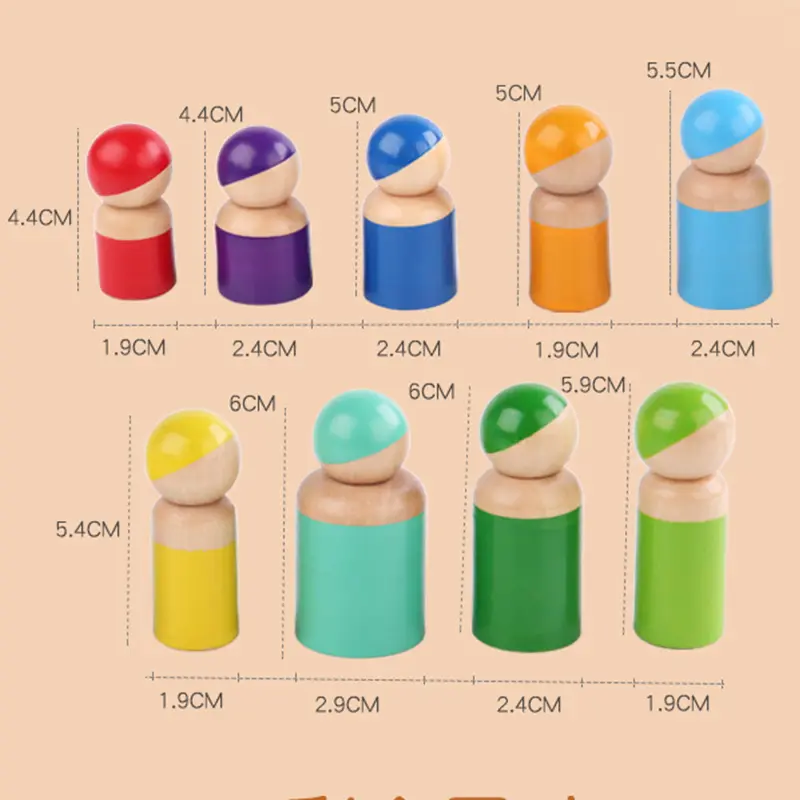 Kids Montessori Toy Socket Villain Cylinder Children Kindergarten Early Education Hand-eye Coordination 3D Puzzles Toys For Baby