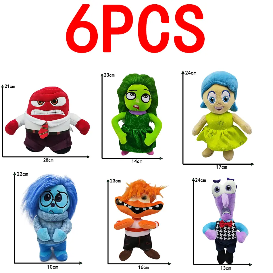 Disney Movie Inside Out 2 Plush Toys Sadness & Joy Cartoon 20cm Plush Toy Dolls Kawaii Children Birthday Gift