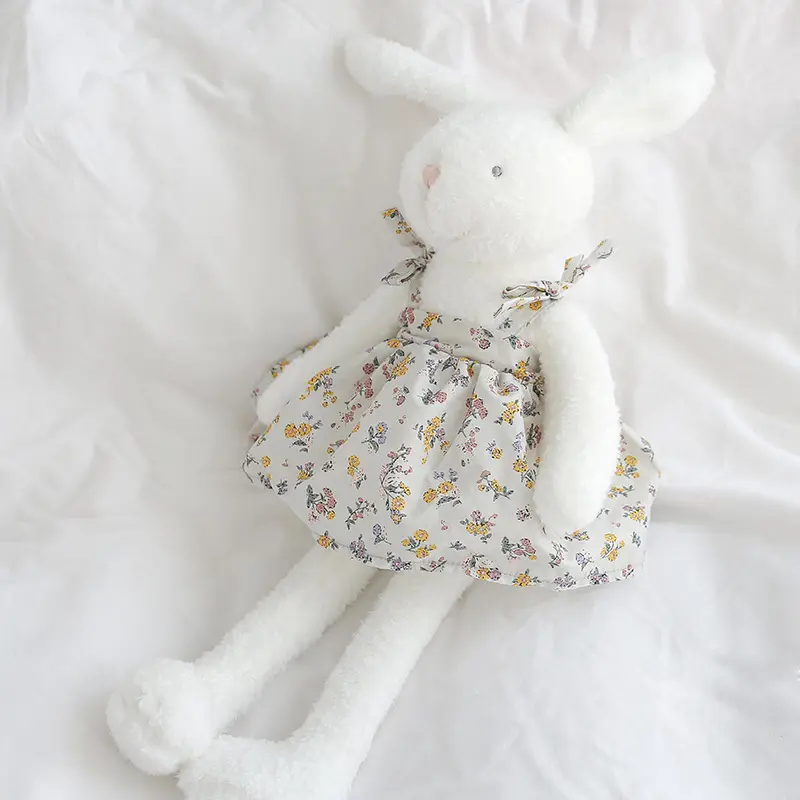 45cm Long Legs Cute Bunny Bear Soft Stuffed Cartoon Animals Dress Rabbit Bears Cuddle Toys Baby Appease Toy Doll For Children