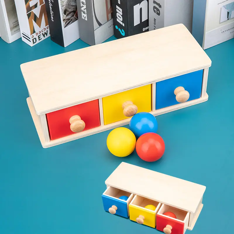 Wooden Three-color Drawer Game Montessori Early Education Puzzle Toy Jigsaw Training Learning Box Cognitive Learning Toys Gifts
