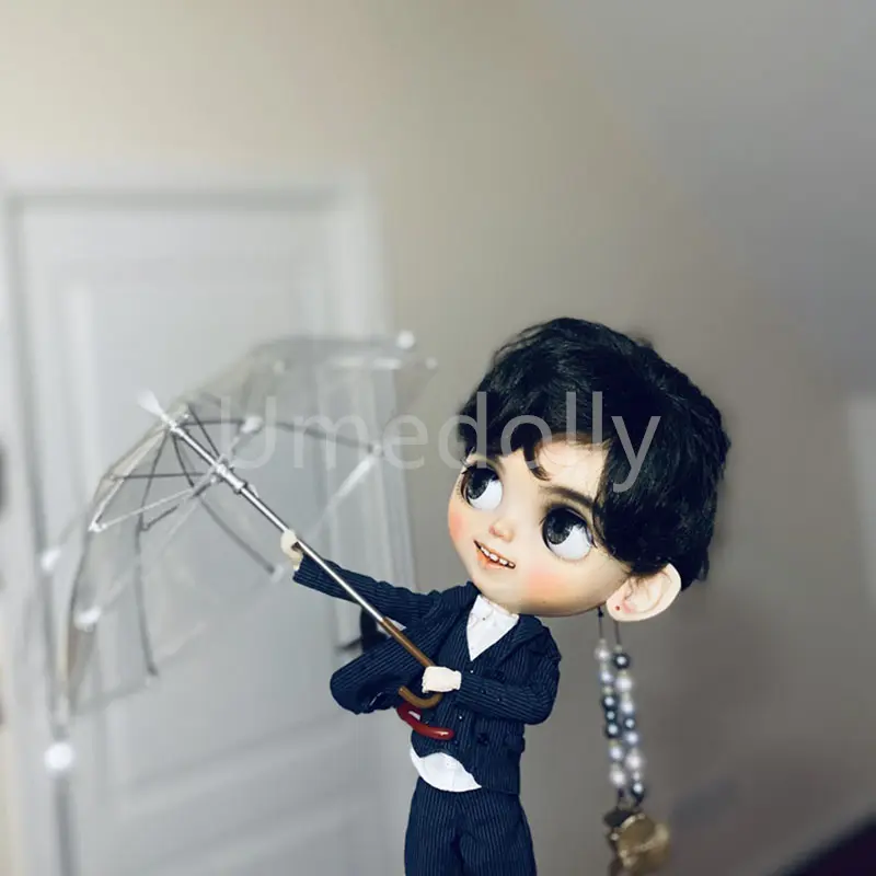 1/6 or 1/12 Scale Mini Transparent Umbrella for Blyth OB11 1/8 BJD Doll Clothes Accessories Toy