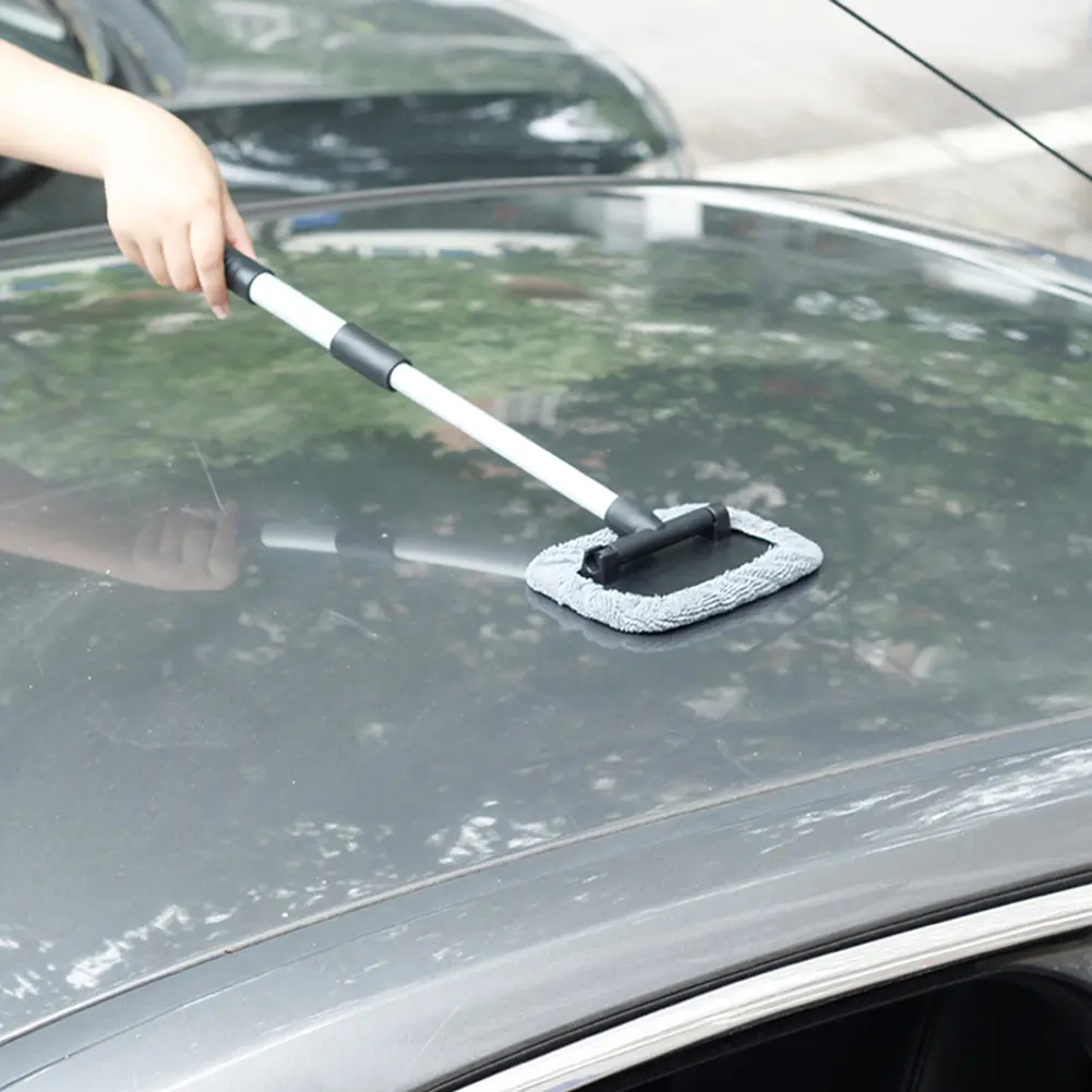 1-5Set Window Cleaning Brush Microfiber with Washable Pad Auto Window Glass Wiper Extendable Handle Window Windshield Cleaner