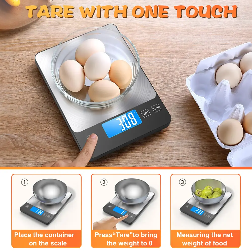10kg/1g Digital Kitchen Scale Precision Digital Weight Grams and Oz Scale Food Weight Scale Gram Scale for Cooking Baking