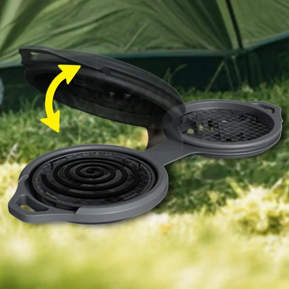 Mosquito Coil Holder Silicone Mosquito Incense Stand Portable Mosquito Coil Holder Burner Anti Scald for Camping Hiking