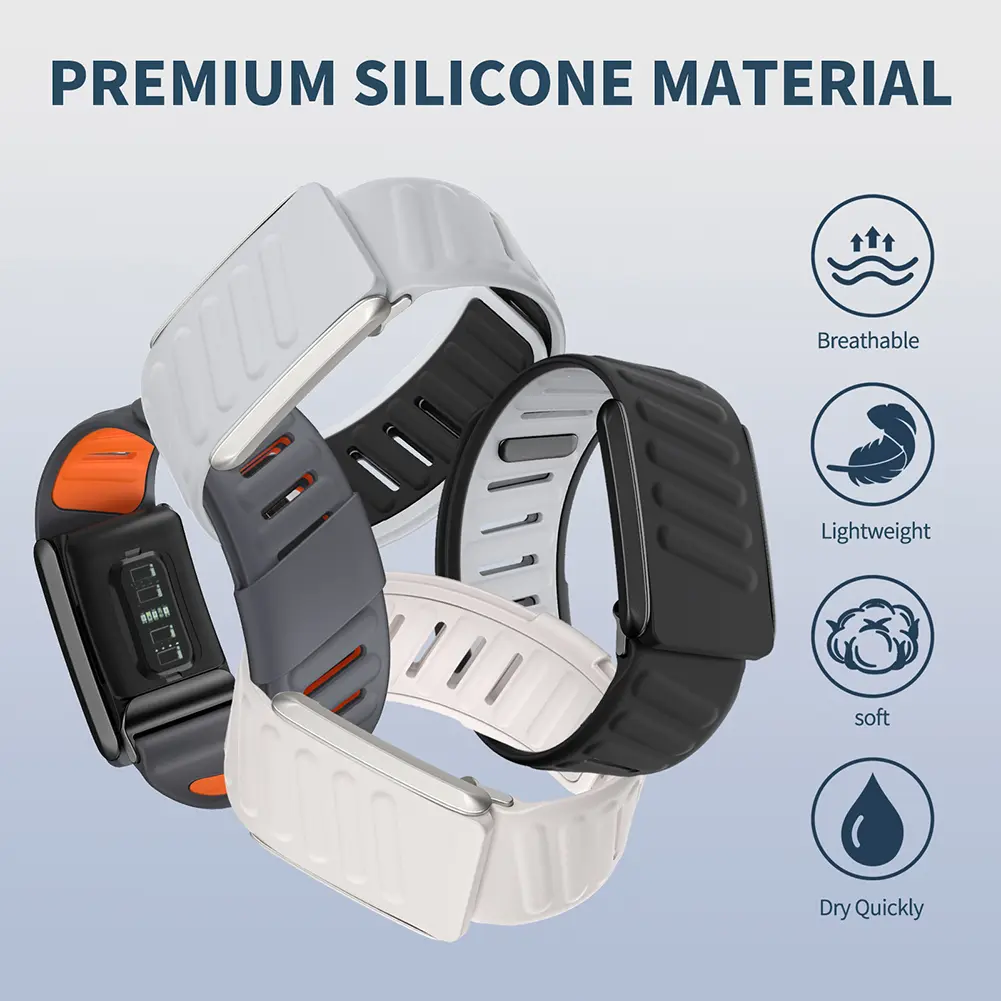Wrist Band Silicone Adjustable Strap Waterproof Soft Breathable Sports Wristband Silicone Band for Whoop 4.0 Heart Rate Monitor