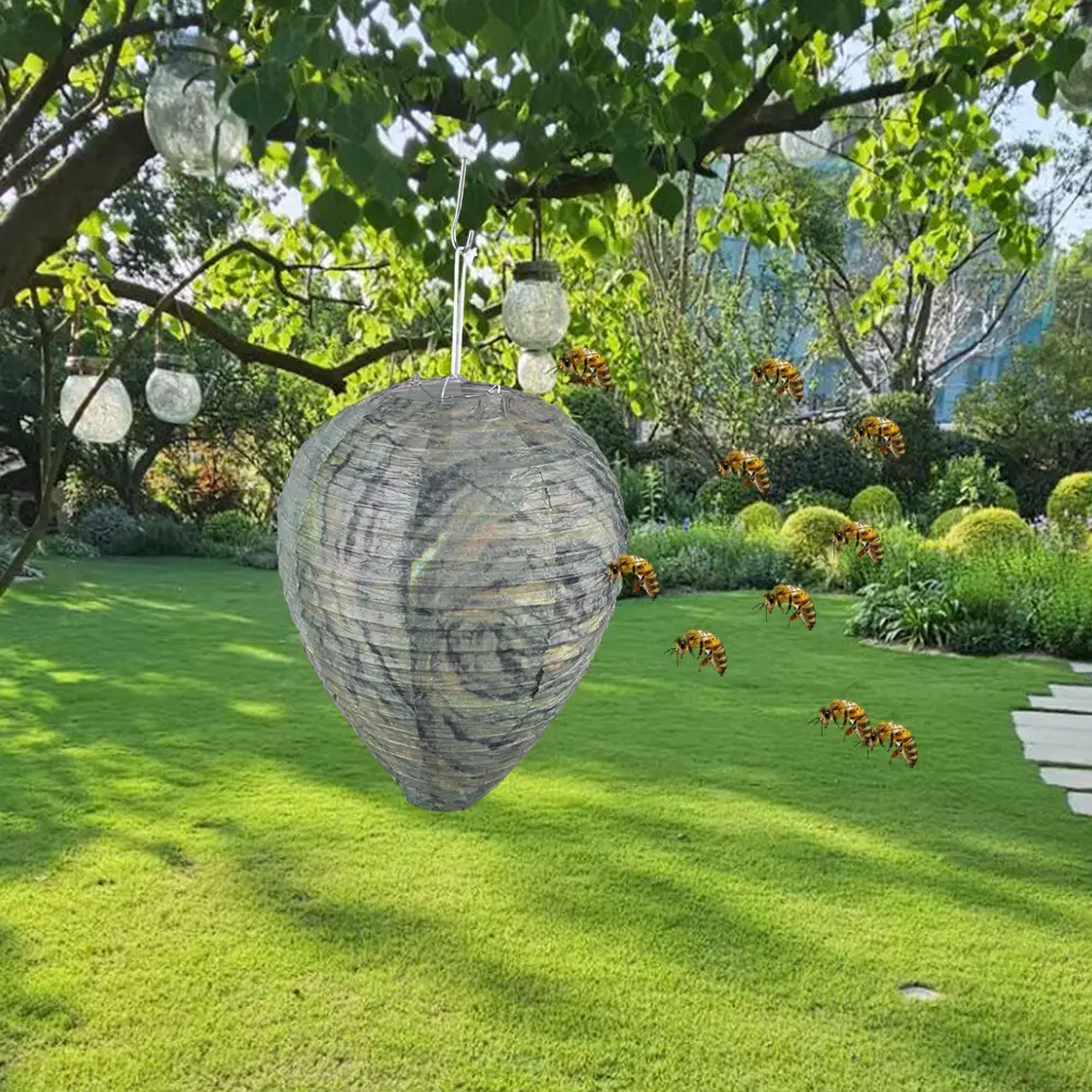 3-10PCS Wasp Nest Decoy Hanging Wasp Nest Non-Toxic Drive Beehive Lantern Wasp Deterrent Lantern Home Yard Supplies