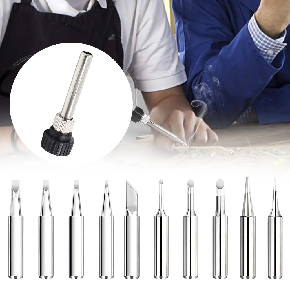 1-3Set Soldering Iron Tips W/ Welding Sleeve 900M Lead-Free Replaceable Soldering Tip Welding Tips Head Welding Station Tools