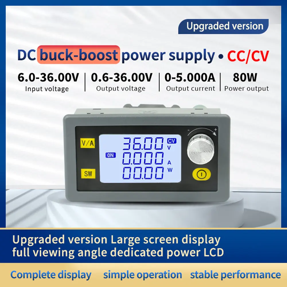 XY-SK80H DC CNC Buck Boost Converter Adjustable with LCD Display DC6-36V 5A 80W Direct Current Stabilized Voltage Power Module