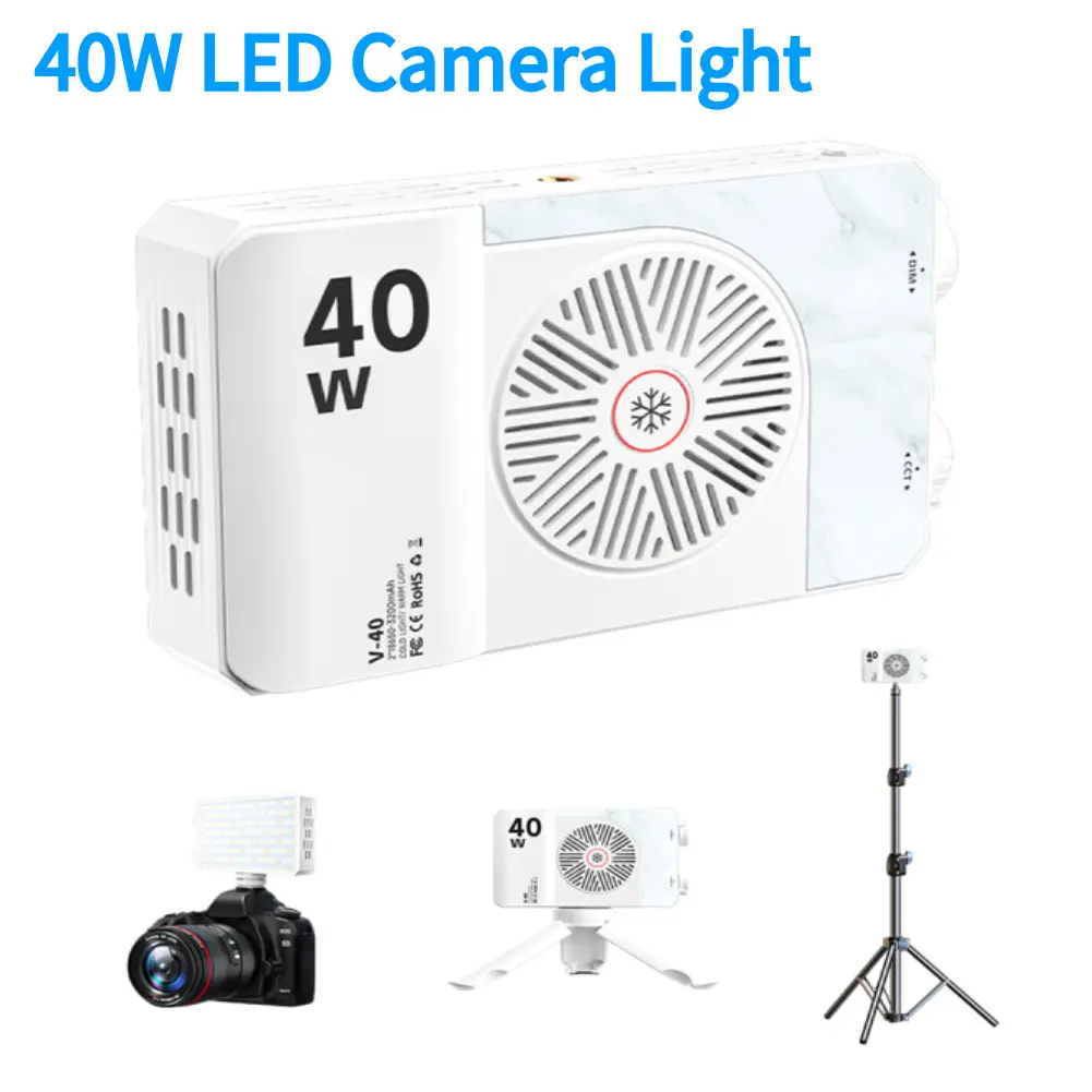 40W LED Camera Light 2800K-9000K Handheld Fill Light 4400mAh Rechargeable Portable Light Panel for Photography