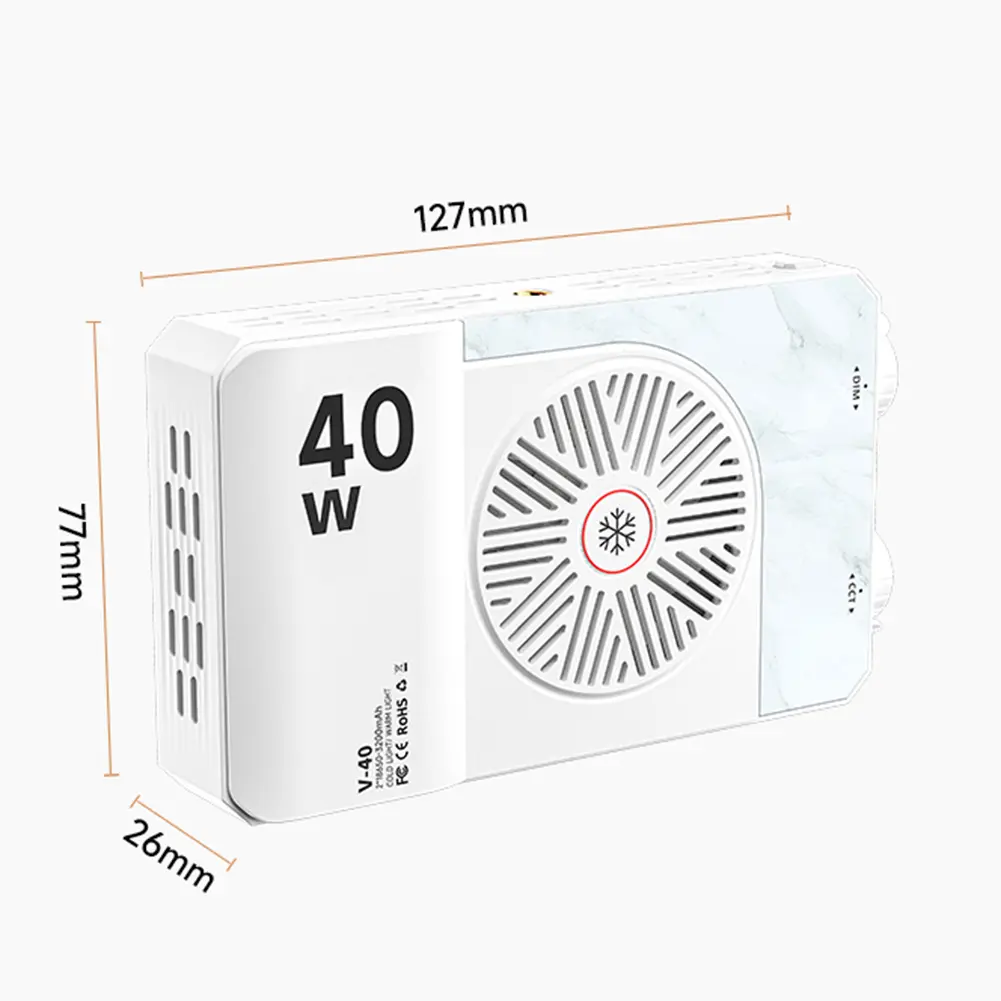 40W LED Camera Light 2800K-9000K Handheld Fill Light 4400mAh Rechargeable Portable Light Panel for Photography