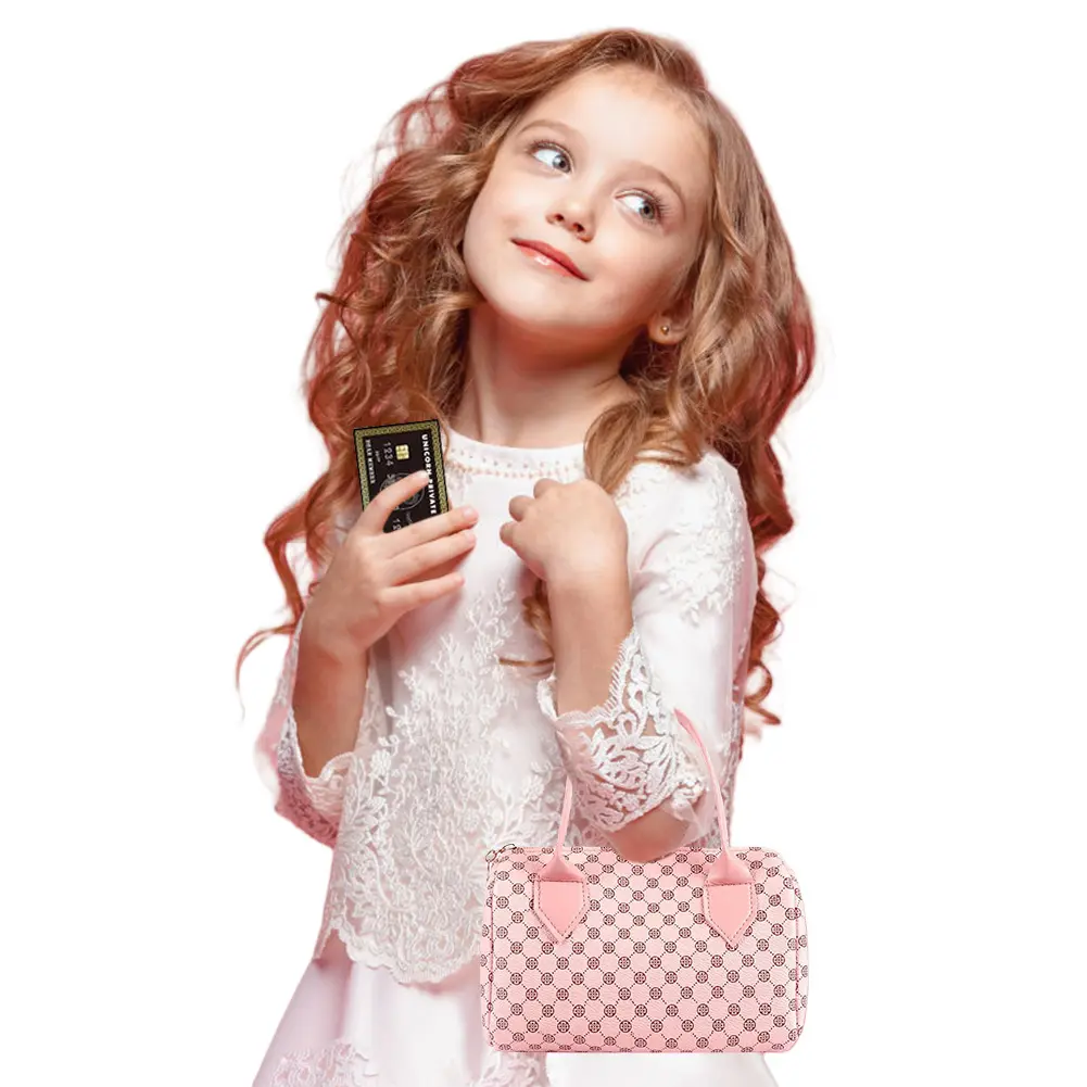 Little Girls Play Purse 32Pcs Toddler Purse Cell Phone/Makeup/Keys Princess Gifts Play Purse Set Princess Makeup Purse for Girls