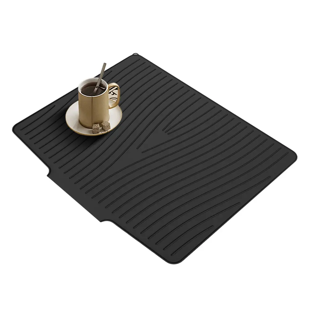 Silicone Dish Drying Mat Heat Resistant Dish Drying Pad Drain Pad Diversion Opening Slope Drainage Pad for Kitchen Counter